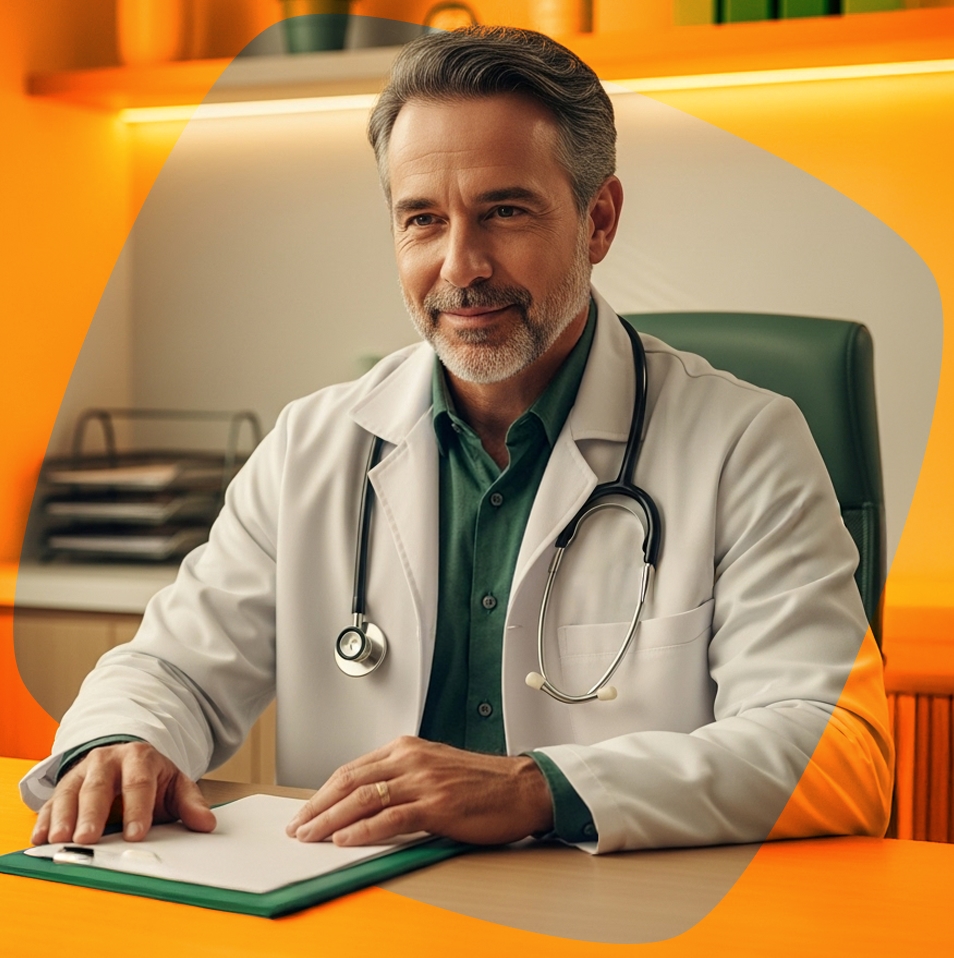 Médico em consulta